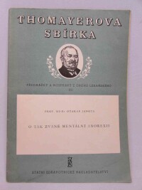 Janota, Otakar, O tak zvané mentální anorexii, 1956