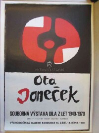 Janeček, Ota, Ota Janeček souborná výstava díla z let 1940-1970: Obrazy - plastiky - kresby - grafika - ilustrace, Východočeská galerie Pardubice 16. září - 18. října 1970, 1970
