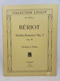 Bériot, de Charles, Violin-Konzert No. 7 für Violine mit Klavierbegleitung: G dur, Sol Majeur, G Major, , 0