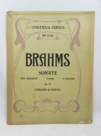 Brahms, Johannes, Sonate: Violino & Piano - Sol Majuer, G dur, G Major, 0