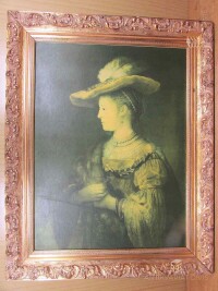 kolektiv, autorů, Pěkný zlacený dřevěný rám na obraz 62x49 cm, 0