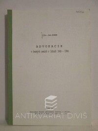 Kober, Jan, Advokacie v českých zemích v létech 1848-1994, 1994