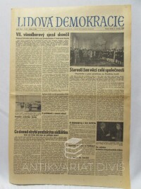 kolektiv, autorů, Lidová demokracie 8. 3. 1969, ročník XXV, číslo 57: VII. Všeodborový sjezd skončil; Starosti žen věcí celé společnosti atd., 1969