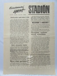 kolektiv, autorů, Stadion - zvláštní vydání 23. 8. 1968; ročník XVI, číslo 200: Olympijská myšlenka krutě porušena atd., 1968