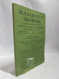 kolektiv, autorů, Masarykův sborník: Časopis pro studium života a díla T. G. Masaryka: Ročník 1, 1924, svazek 3, 1924