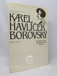 Borovský, Karel Havlíček, Dílo II: Pražské noviny, Národní noviny, Slovan, 1986